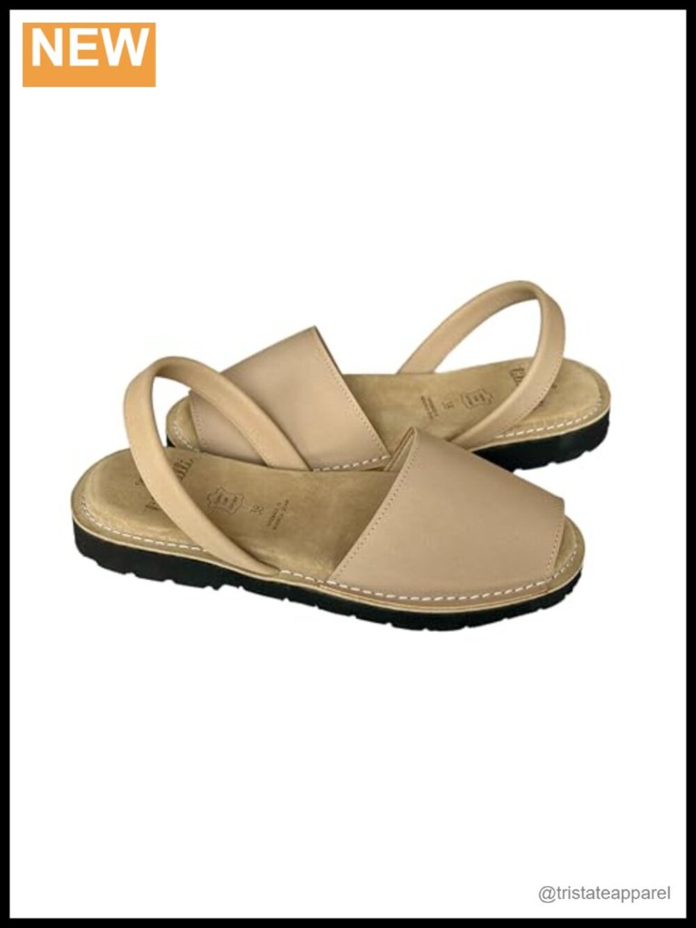 Handmade Spanish Leather Slide Sandals with Orthopedic Insole